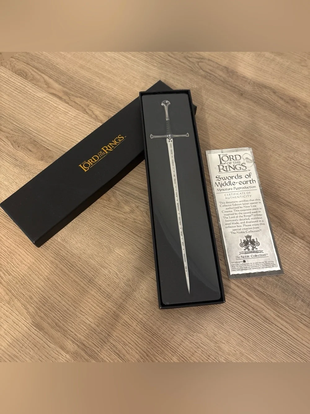The Lord of the Rings Miniature Sword Letter Opener - Silver NOBLE COLLECTION